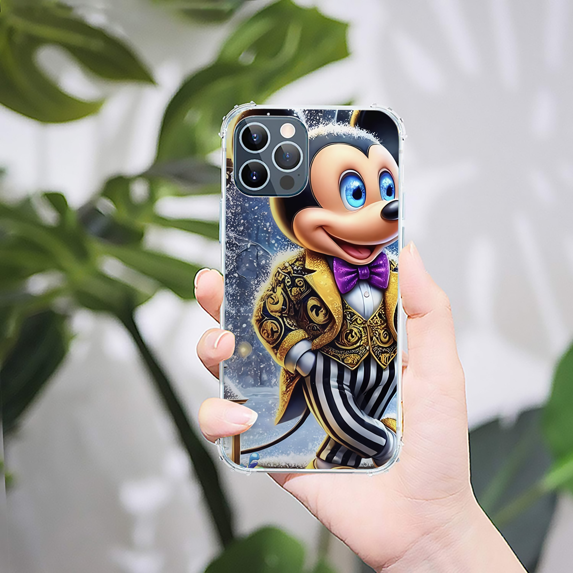 （画像用） ミッキーマウス Mickey Mouse 【iPhone 12シリーズ対応】透明スマホケース（クリアソフトケース）